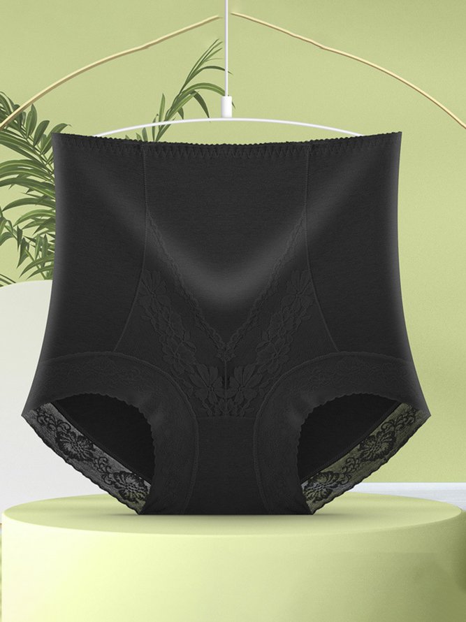 Breathable High Elastic Casual High Waist Lace Briefs