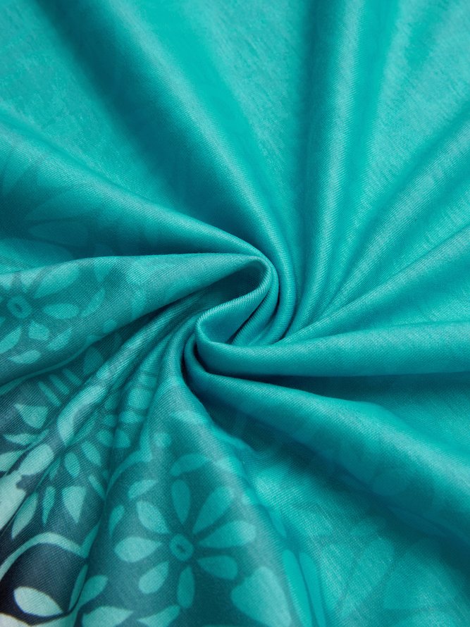 Ombre Crew Neck Casual Loose Dress