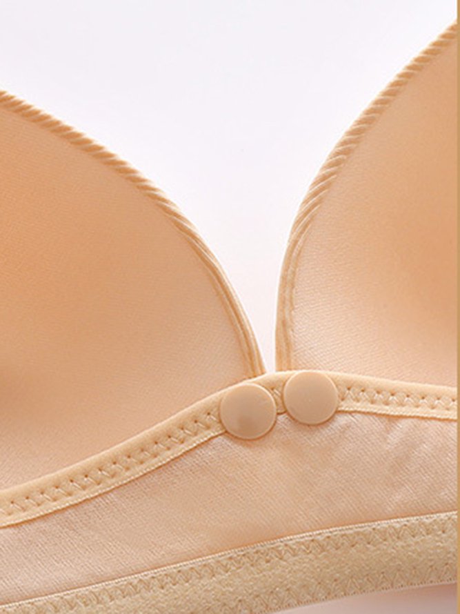 Breathable Comfortable Lace Front Button Nursing Bra