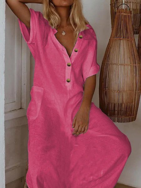 Short Sleeve Casual Weaving Dress