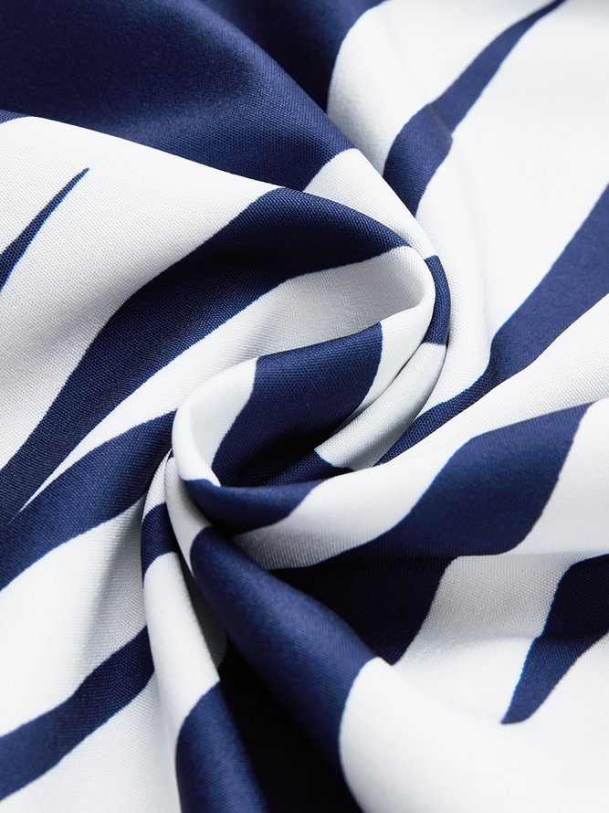 Shirt Collar Geometric Autumn Urban Natural Long sleeve Shirt Dress Shirt Collar Dress