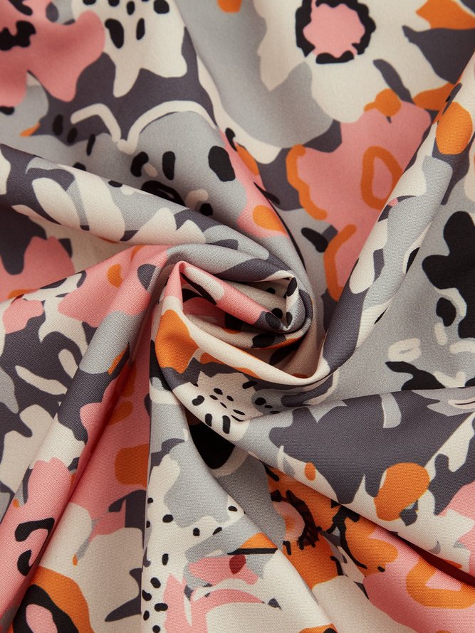 Women's A Line Dress Midi Dress Half Sleeve Floral Ruched Print Spring Summer Crew Neck Casual Modern