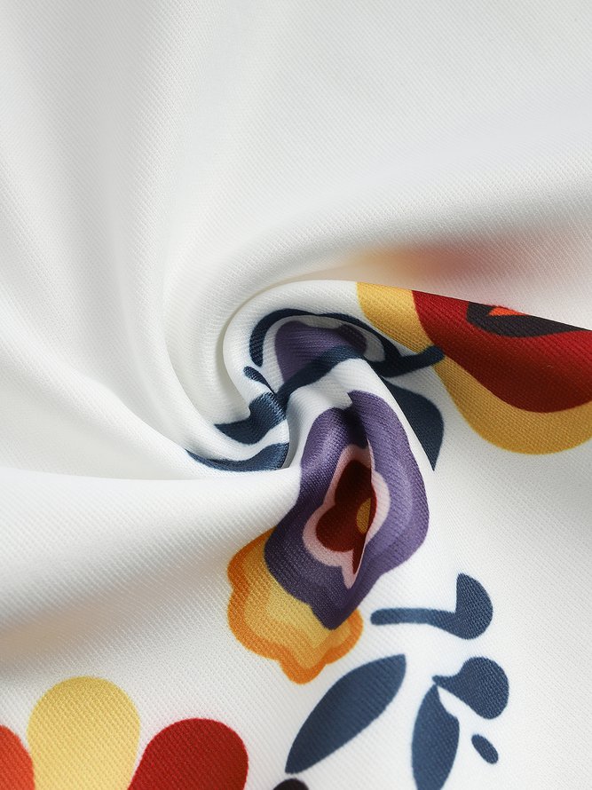 Cold Shoulders Floral Tribal Mexican Prom Dress