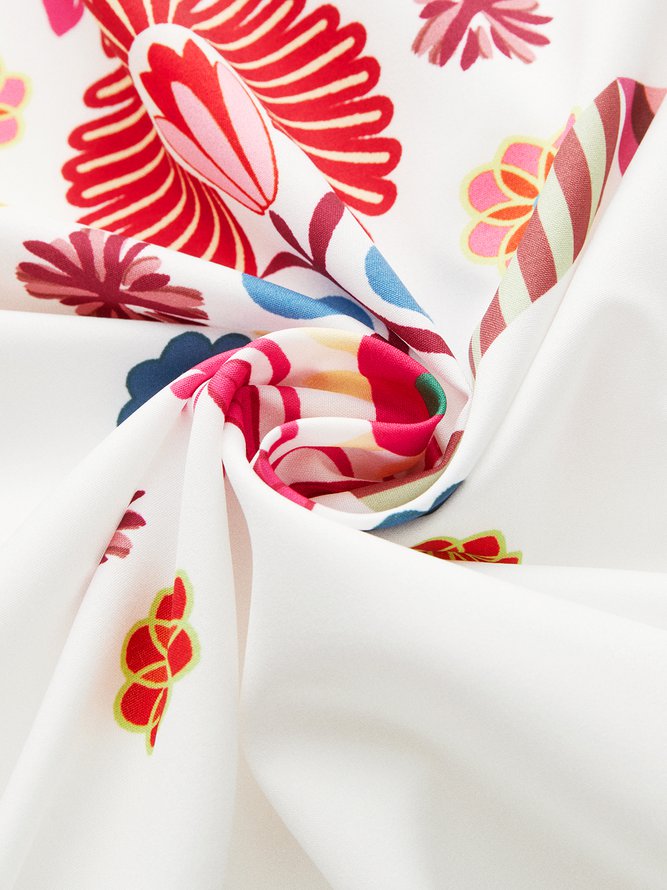 V Neck Tribal Beach Vacation Casual Mini Dress