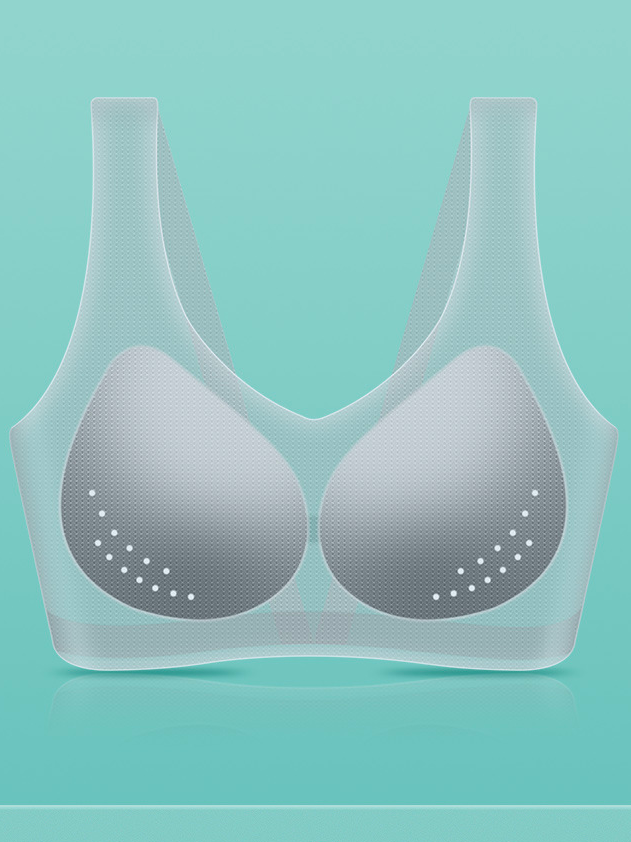 V Neck Plain Casual Sports Bra