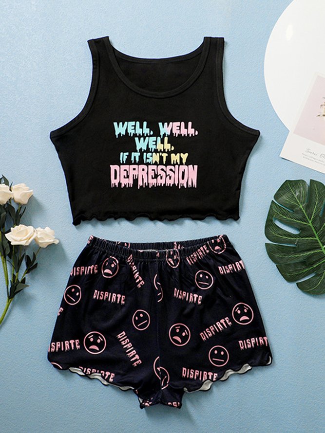 Breathable Comfortable Fashionable Printed Casual Pajama Set