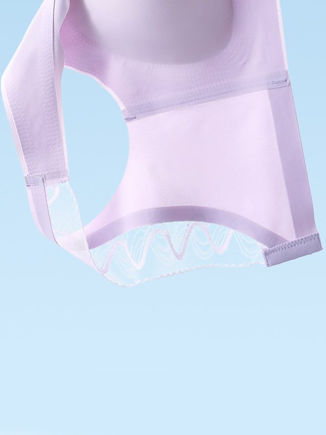 Sexy Lace Push Up Comfortable Seamless Back Button Bra