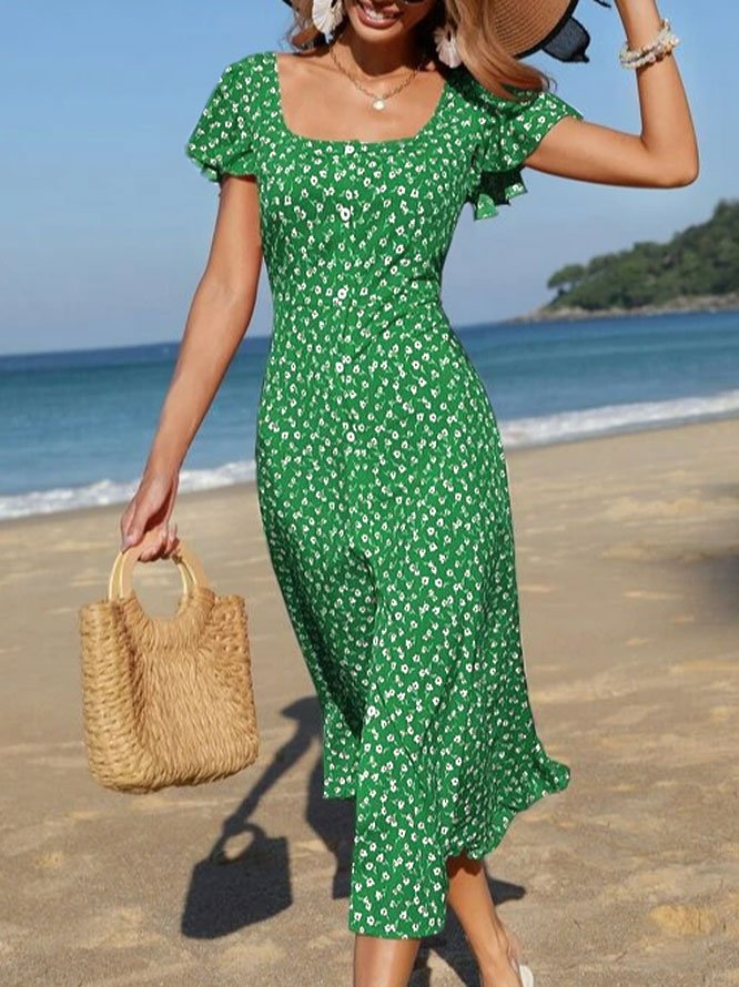 Boho Ditsy Floral Regular Fit Dress