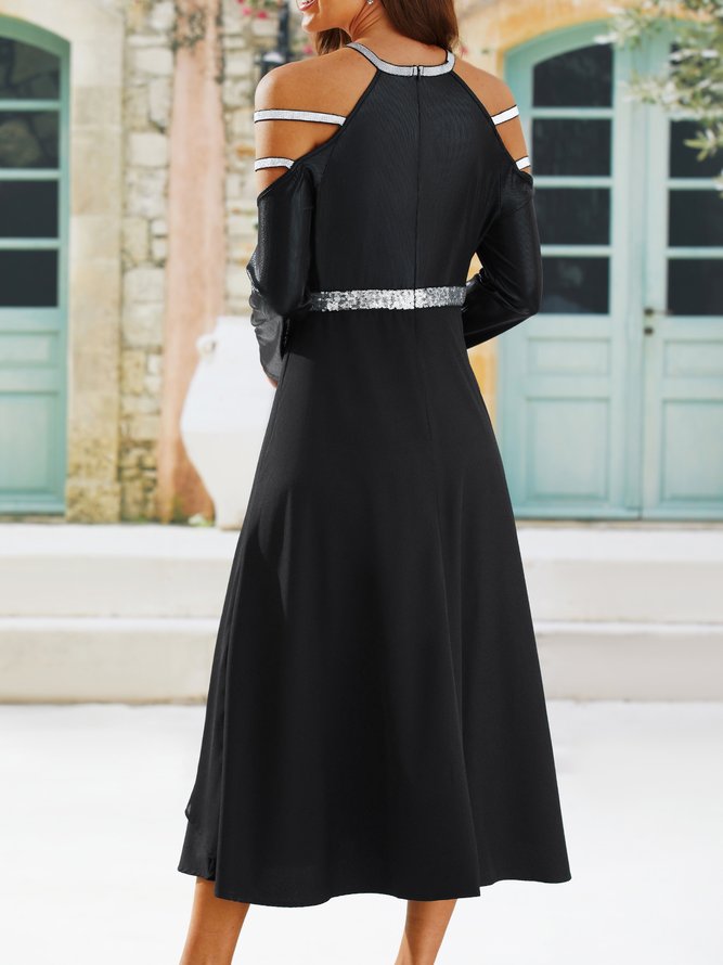 Elegant Crew Neck Loose Dress