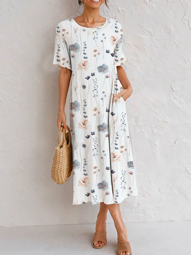 Loose Casual Floral Dress
