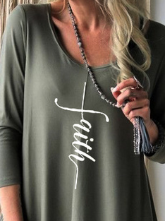 Faith Cross V-Neck Knit Dress