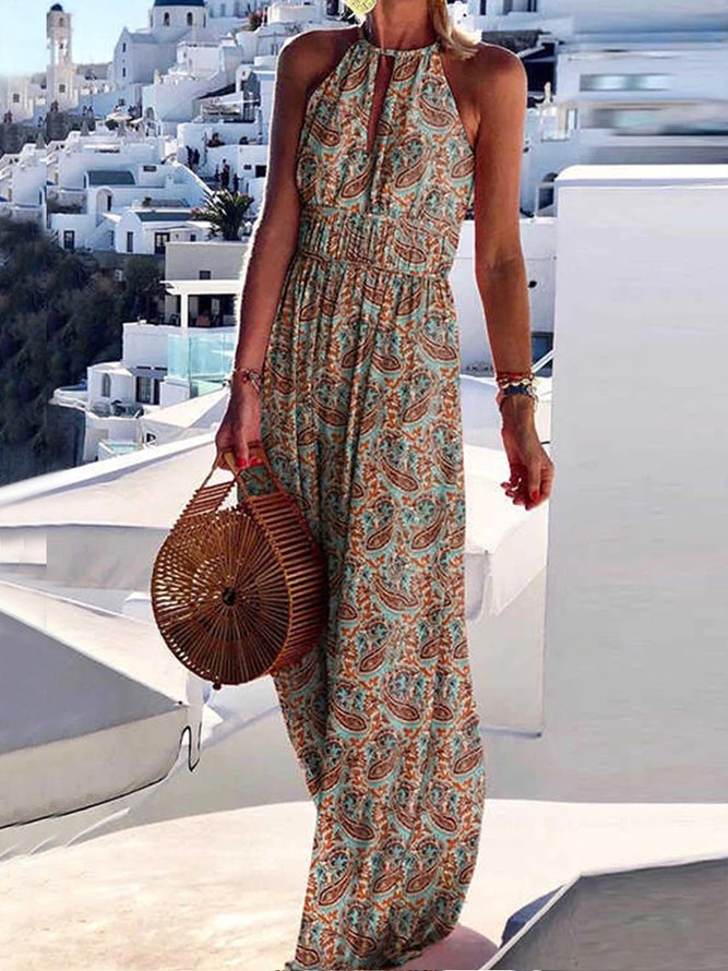Boho Halter Loose Paisley Dress