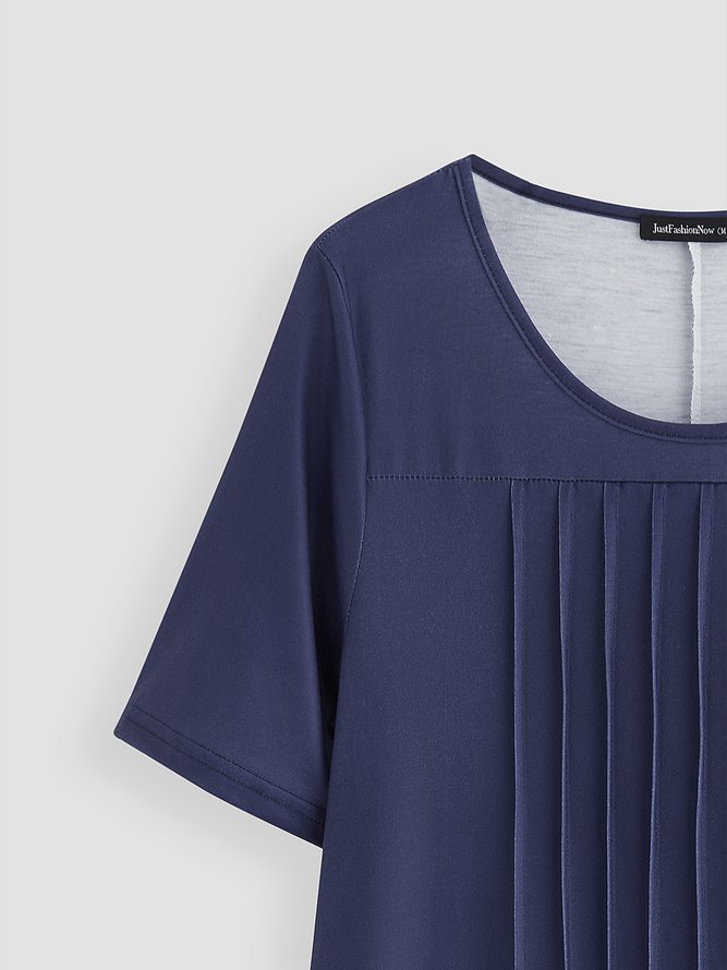 Round Neck Floral Vacation Midi Dress