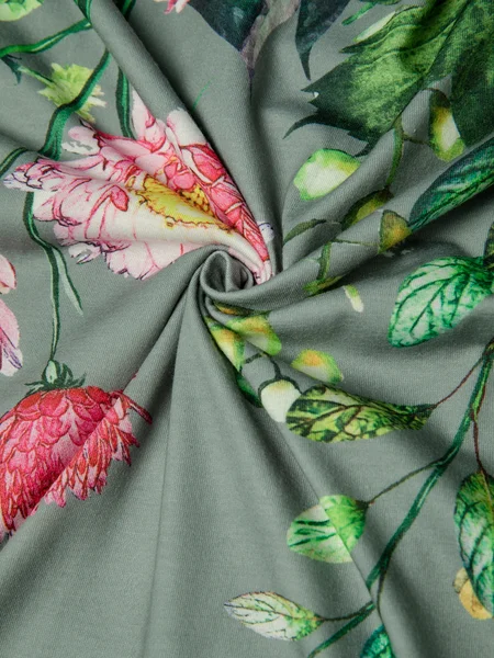 Crew Neck Floral Casual Midi Dress