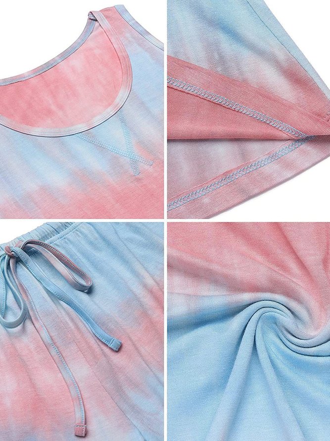 Loose Casual Tie Dye Pajama Set
