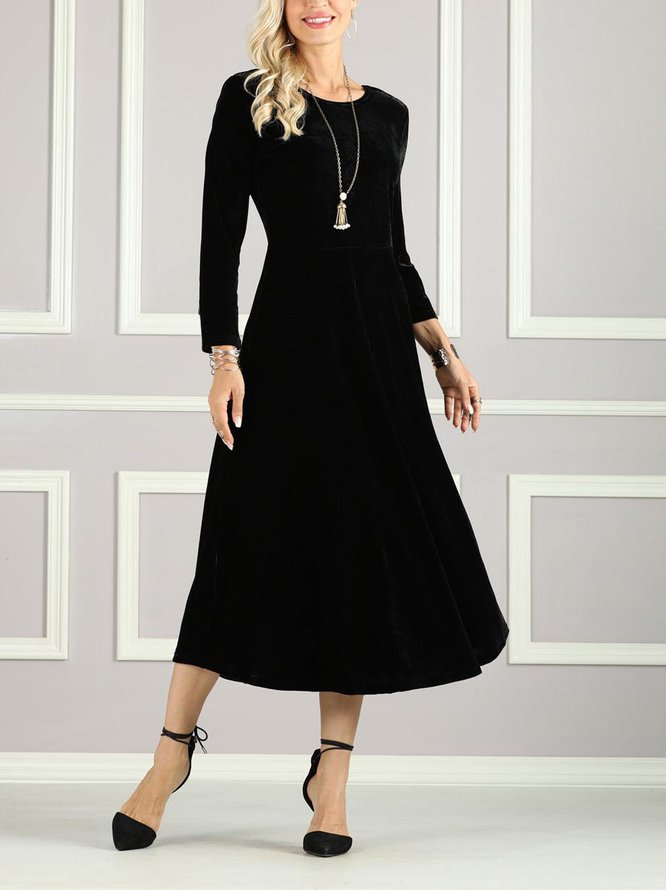 Knitted Plain Regular Fit Urban Dress