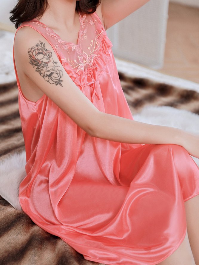 Sexy Lace Loose Ice Silk Nightdress