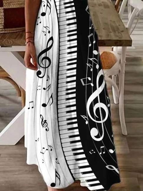 Crew Neck Casual Color Block Loose Dress With No Belt