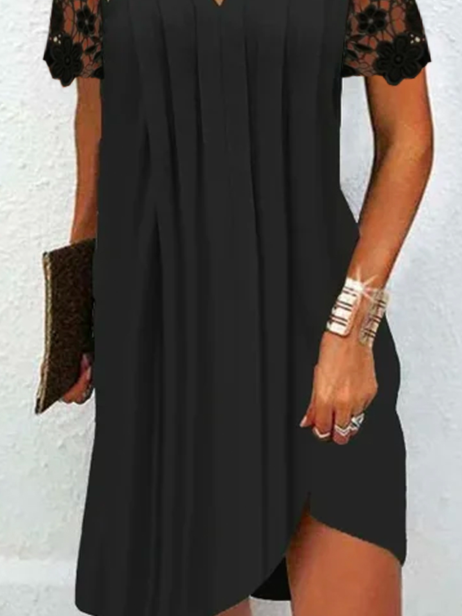 Casual Jersey Plain Loose Dress With No