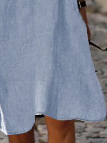 Regular Fit Shirt Collar Vacation Dress