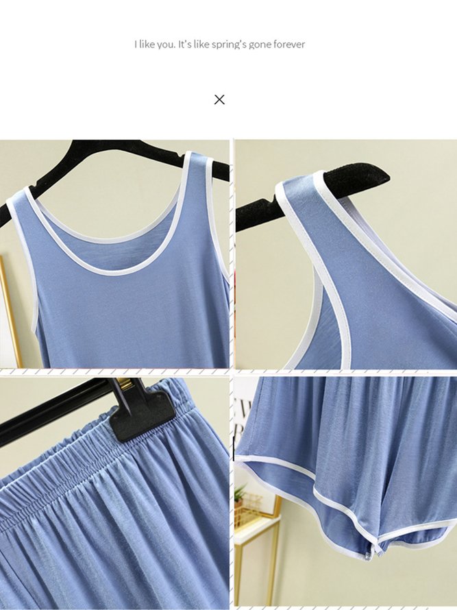 Breathable Comfortable Modal Loose Casual Vest Lounge Set