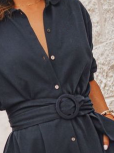 Casual Plain Shirt Dress