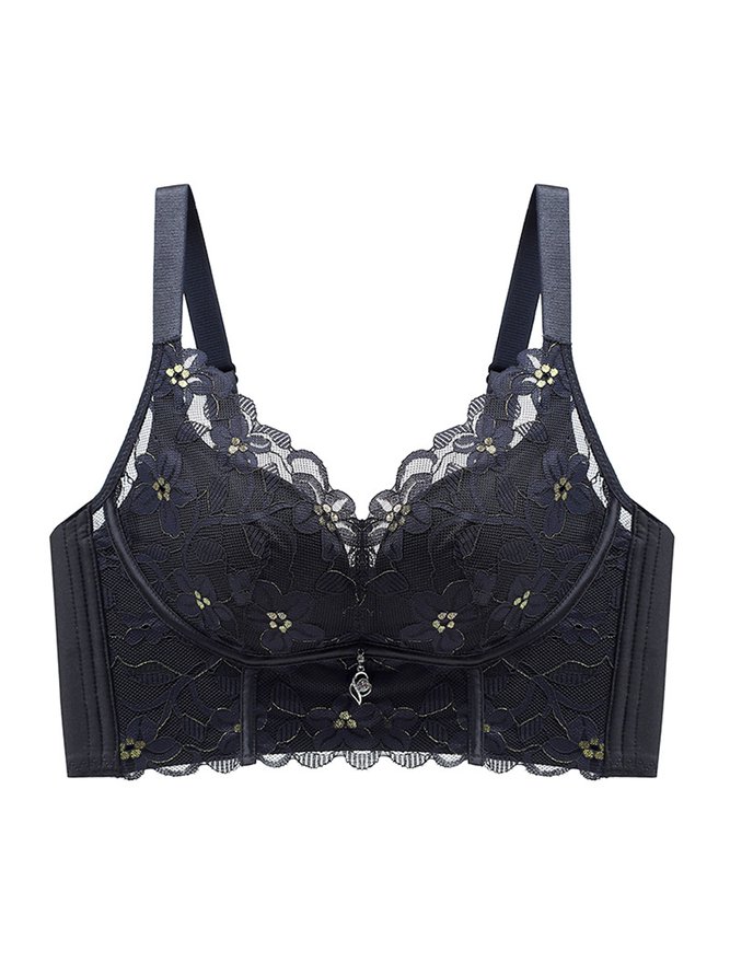 Sexy Lace Push Up Wireless Bra Plus Size