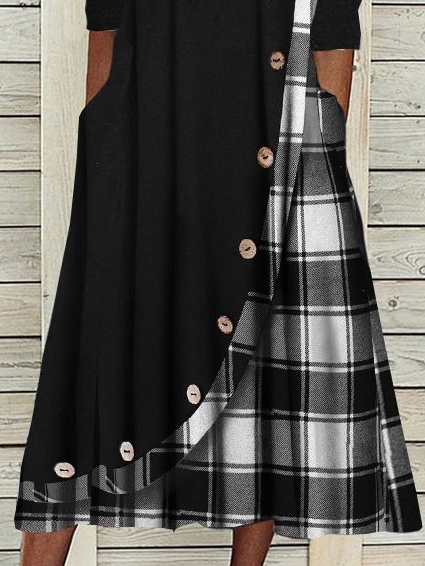 Geometric Casual Midi Dress