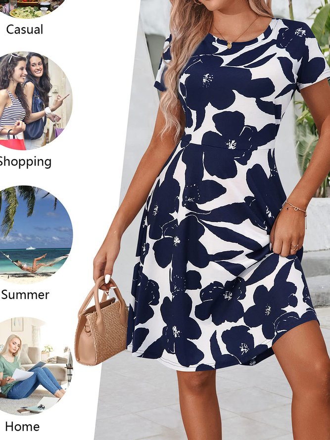 Regular Fit Elegant Floral Dress