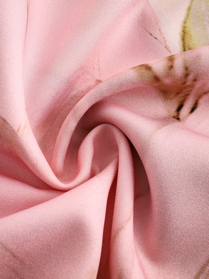 Crew Neck Floral Tulip Casual Two-piece Set Dress with Cardigan