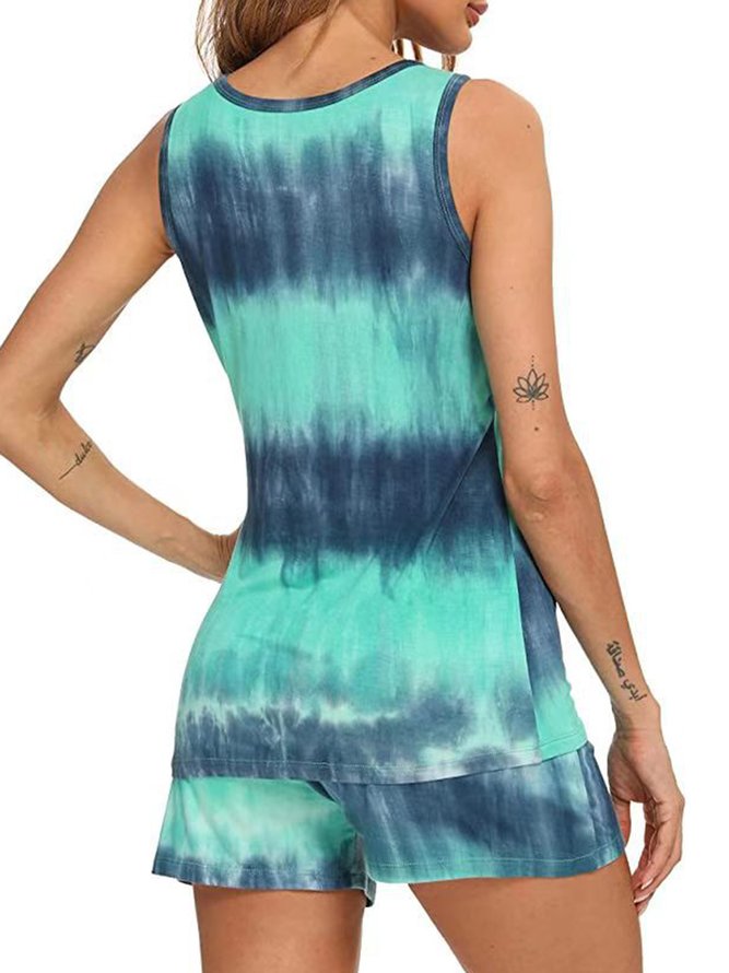 Loose Casual Tie Dye Pajama Set