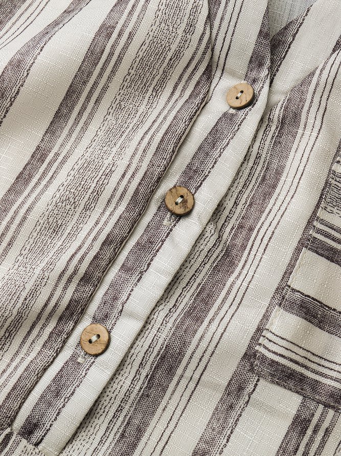 V Neck Geometric Casual Basic Midi Dresses