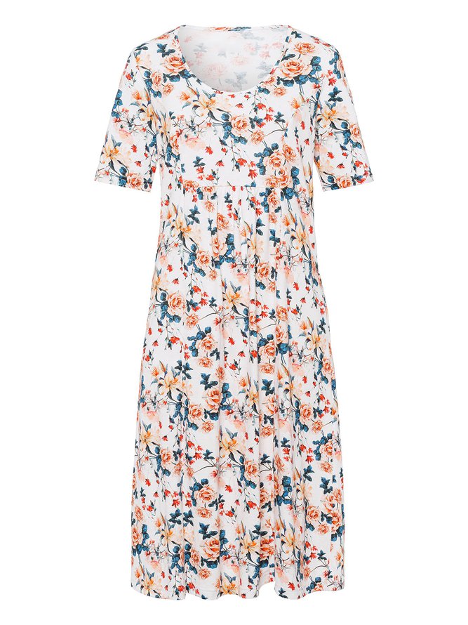 Women Floral Caftan Pockets Summer Dresses