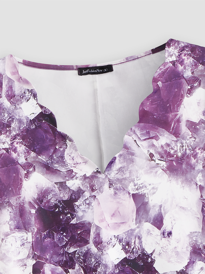 Scallop Neck ombre Vacation Midi Dress