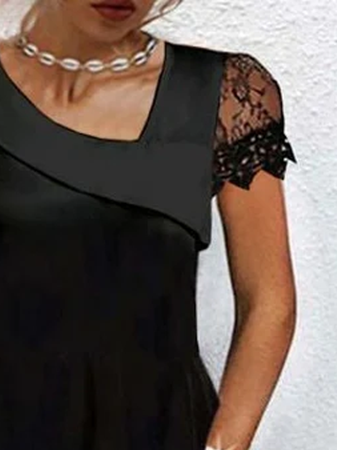 Urban Plain Knitted Asymmetrical Dress