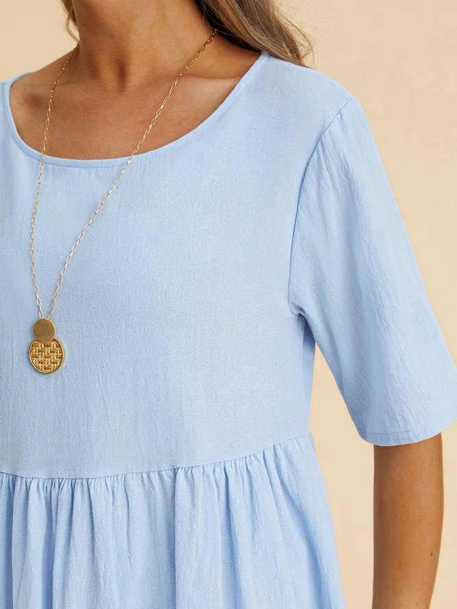 Plain loose pocket Long Dress