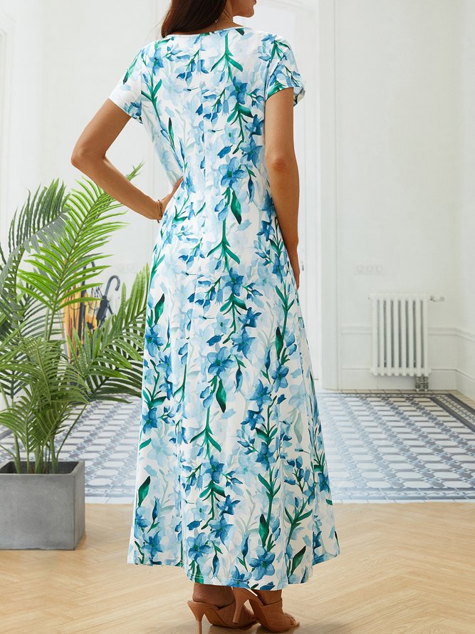 V Neck Vacation Regular Fit Dress