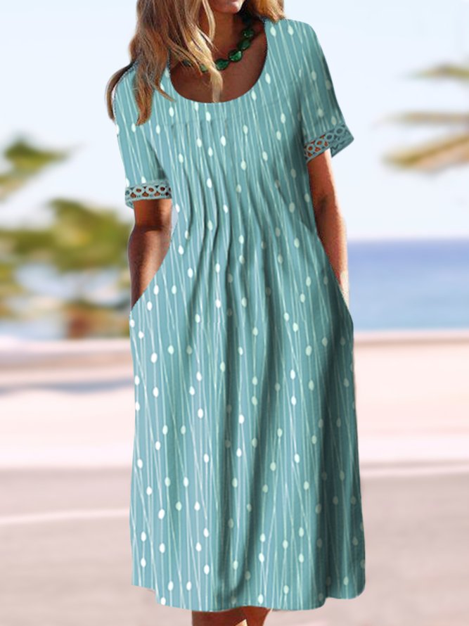 Abstract Graphic Casual Crew Neck Dress