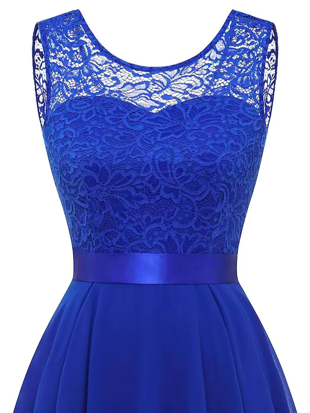 Lace Crew Neck Loose Urban Dress