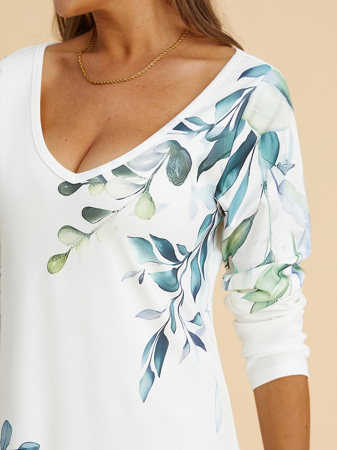 Loose holiday leaves a-hem midi Dress