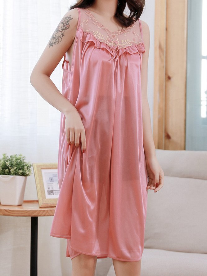 Sexy Lace Loose Ice Silk Nightdress