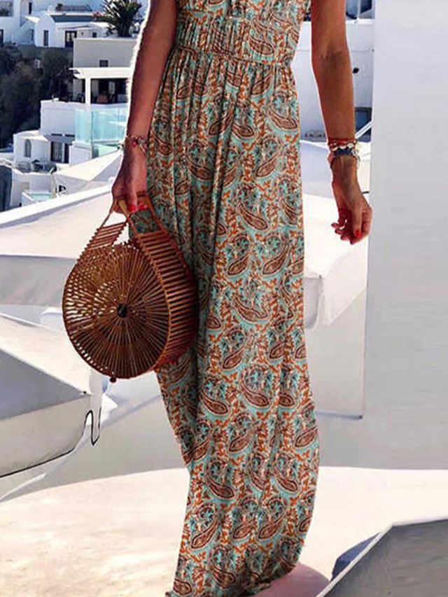 Boho Halter Loose Paisley Dress