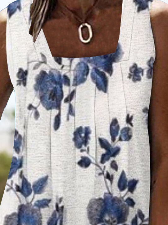 Casual Floral Loose Dress With No Belt