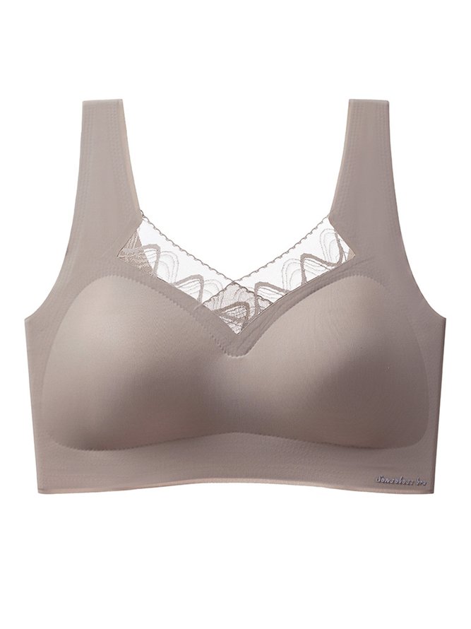 Lace Latex Seamless Wireless Tank Bra