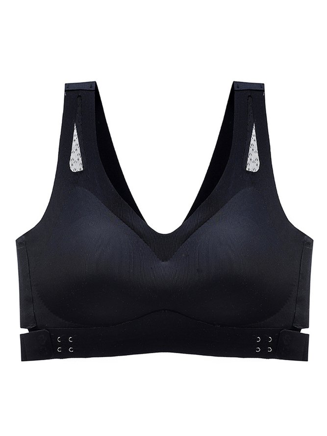 Seamless Push Up Side Button Wireless Bra Plus Size