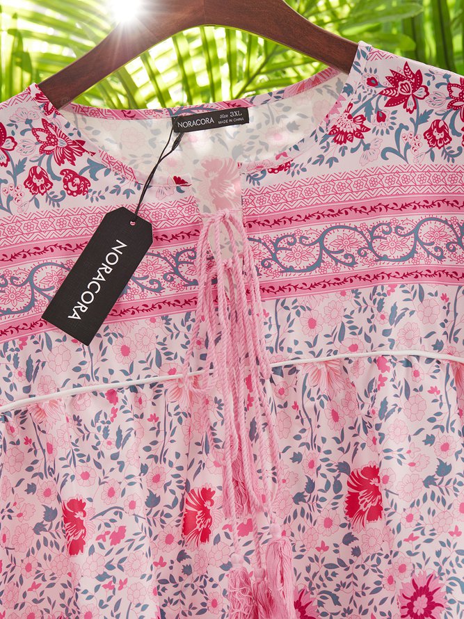 Bohemian long-sleeved dress