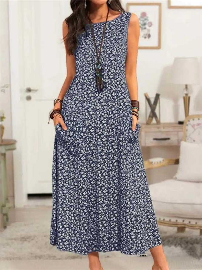 Pockets Elegant Floral Prom Dress