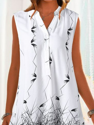 Casual V Neck Geometric Loose Dress