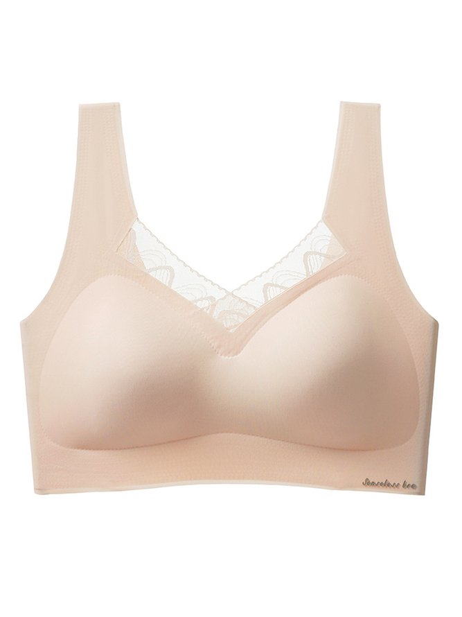 Lace Latex Seamless Wireless Tank Bra