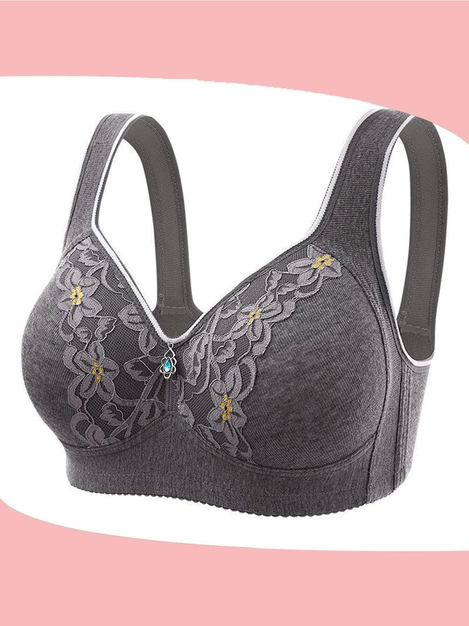 Breathable Comfort Rhinestone Wireless Bra
